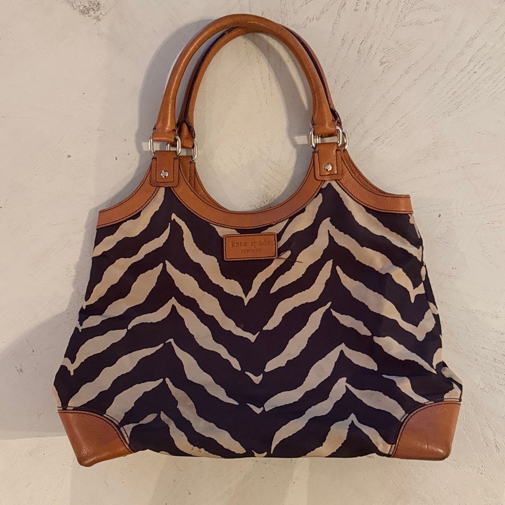 Kate Spade Brown and Tan Zebra Print Satchel